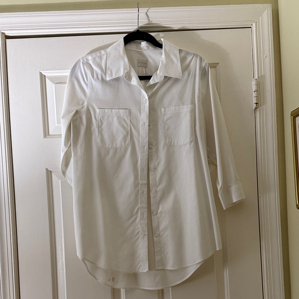 Chico's Classic White Tunic Blouse